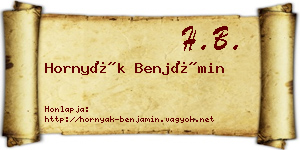 Hornyák Benjámin névjegykártya